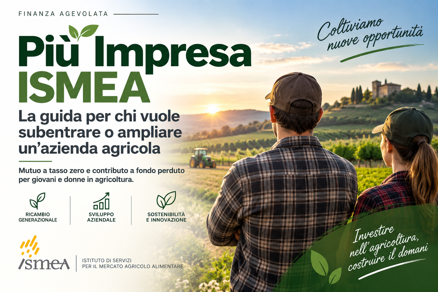 Più Impresa ISMEA: la guida per chi vuole subentrare o ampliare un’azienda agricola