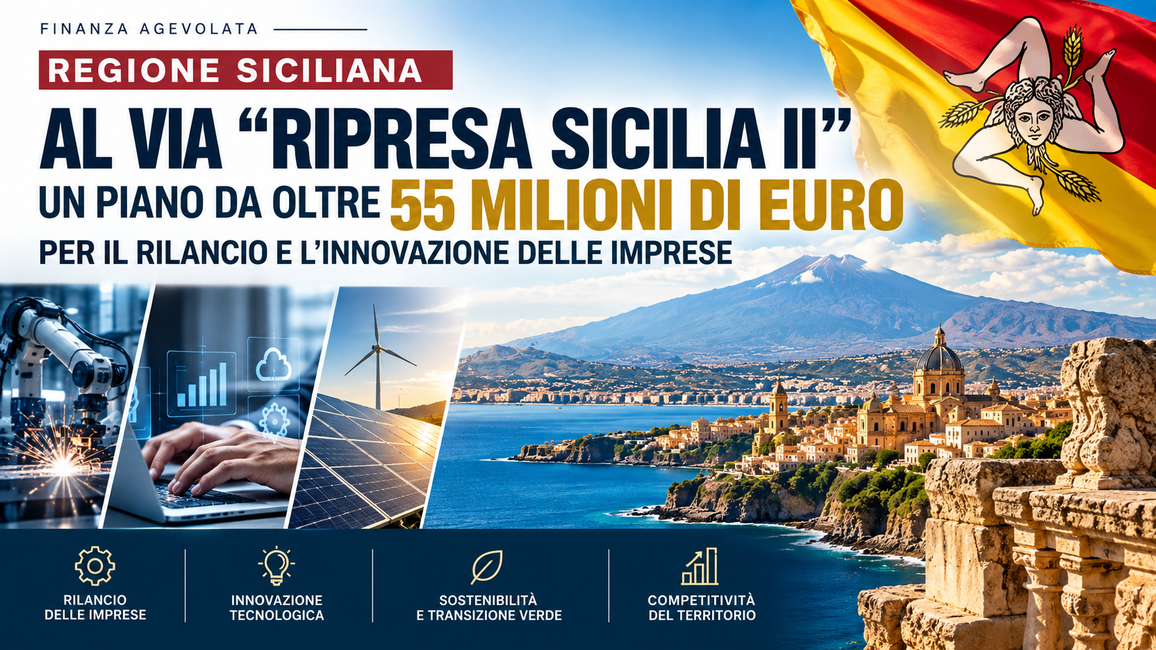 REGIONE SICILIANA: AL VIA “RIPRESA SICILIA II”, UN PIANO DA OLTRE 55 MILIONI DI EURO PER IL RILANCIO E L’INNOVAZIONE DELLE IMPRESE